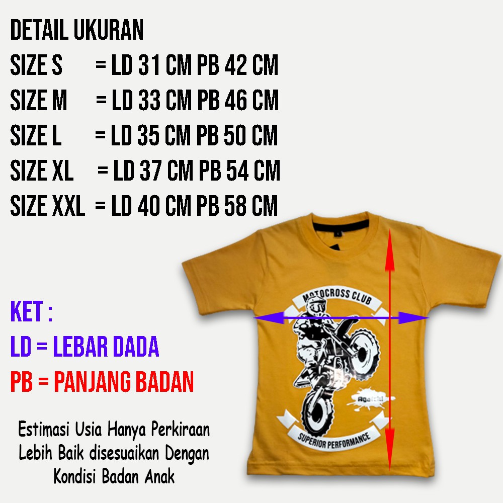 Kaos Anak / Baju Anak Distro Agatchi - Motocross / Motor cross / Trail