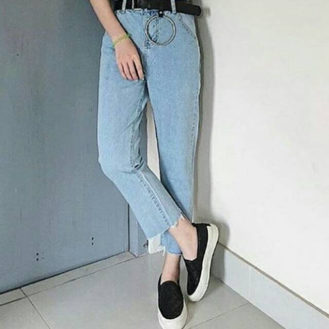  Celana  Wanita Boyfriend  BF Cut Jeans Light Medium  Dark 