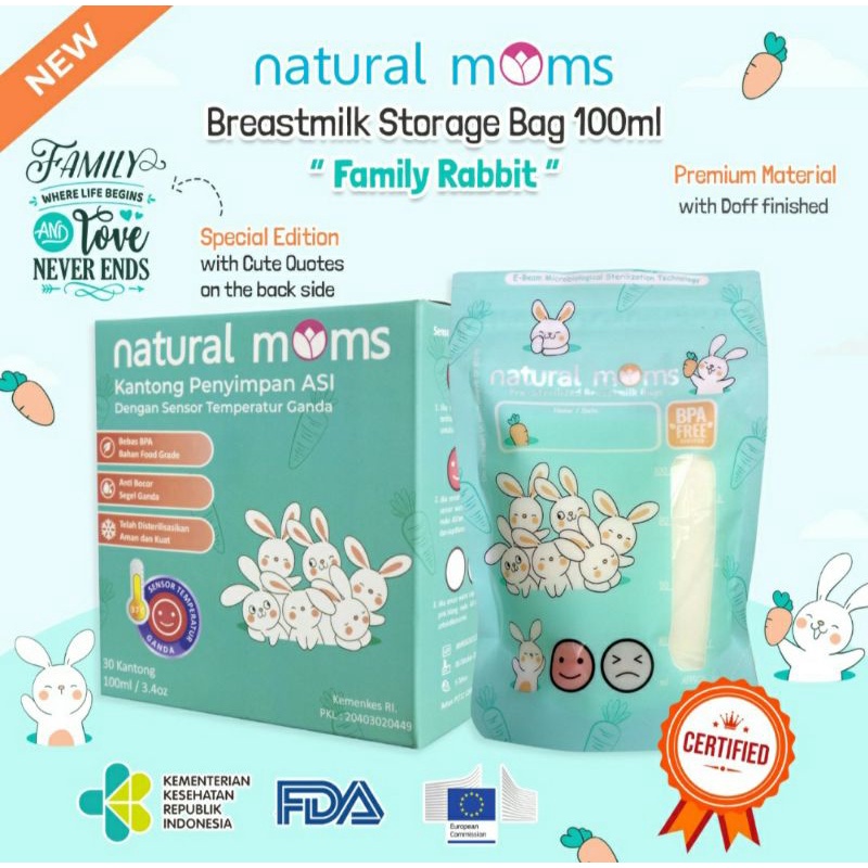 Natural Moms Kantong Asi 100ml NEW/BARU