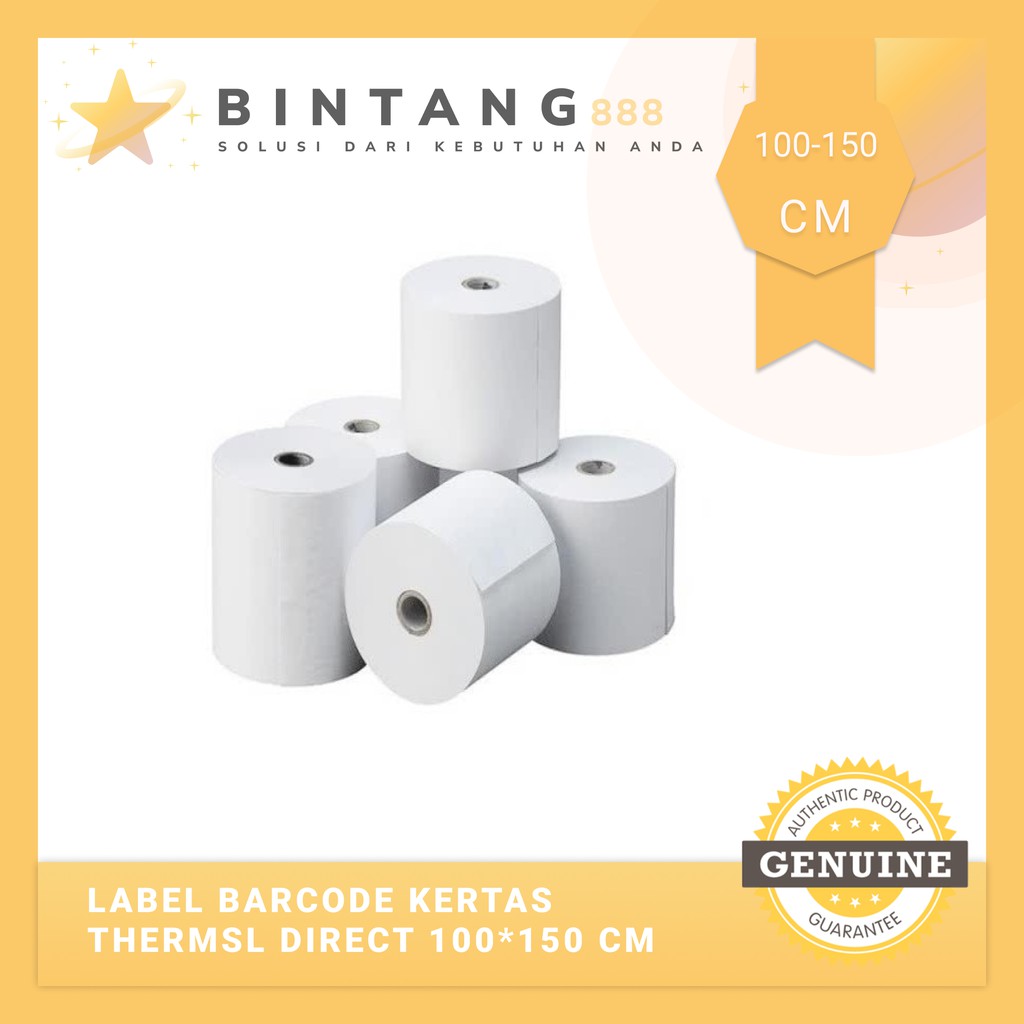 

Label Barcode Kertas Thermal direct 100*150 Cm ( isi 500 lembar )