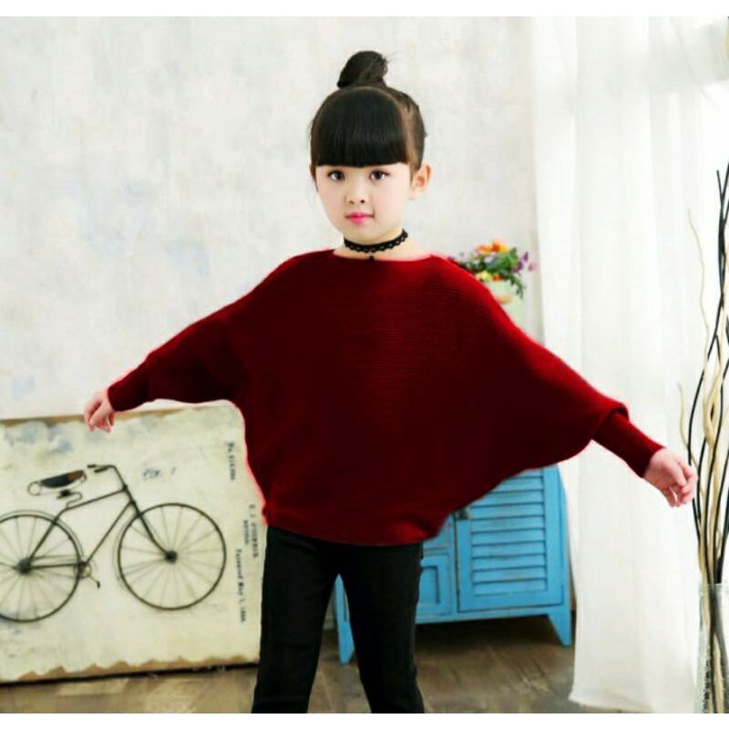 lasperal Batwing rajut anak perempuan/blous Batwing anak 4-8thn/fashion anak perempuan