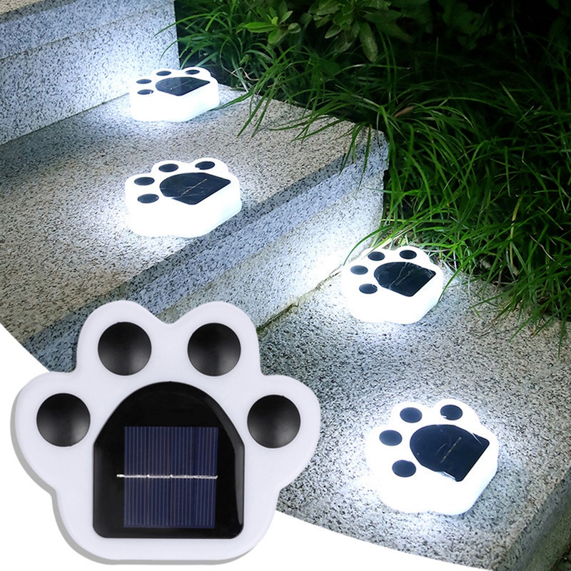 [ Solar Powered Waterproof Lawn Bear paw LED Pathway Decoration Lightings] [Waterproof Outdoor Landscape Lighting for Garden, Patio, Yard,Walkway, stairs，Yard]