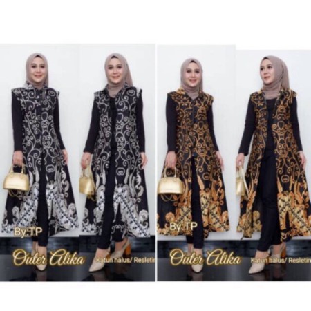 Outer alika oter batik outer cardigan maxi cardi modis seragaman batik kerja kantor kondangan