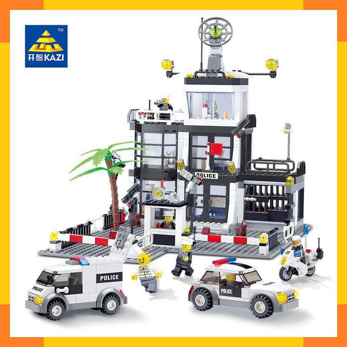 Mainan Edukasi Block Bricks Kazi 6725 City Police Series Station Mini