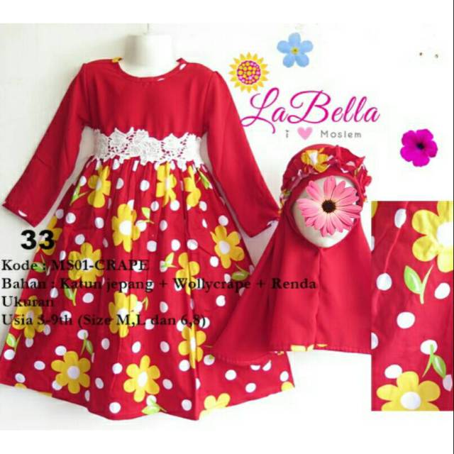 Baju anak labella 6-7th