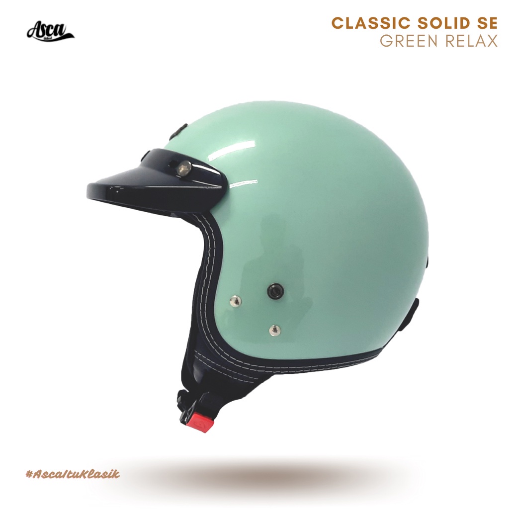 HELM ASCA CLASSIC SOLID BLACK DOFF  HELM RETRO ORI ( BEST SELLER )HELM ASCA RETRO