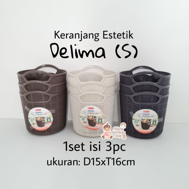 Keranjang Estetik serbaguna DELIMA SMALL(1set isi 3)