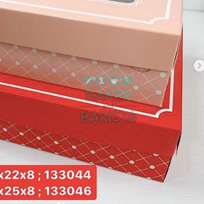 

Dus Kue murah cantik Red/Pink - box kemasan kue - cake box 22cm / 25cm - MERAH PER10PCS, 25CM
