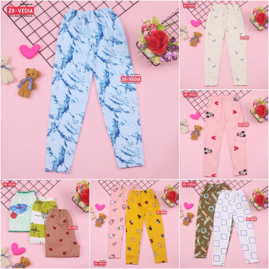 [IMPORT] Legging Nara uk 10-12 Tahun / Leging Motif Anak Perempuan Premium Tebal Celana Ketat Panjan