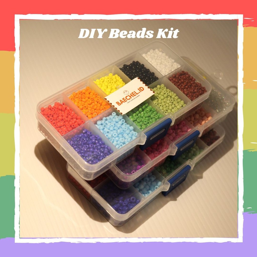 Paket Set Box Manik Mote Pasir | DIY Seed Beads Kit