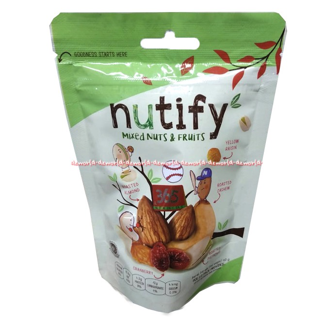 Nutify Premium 60gr Mixed Nuts All Roasted KacangKacang Mete Almond Kacang Panggang