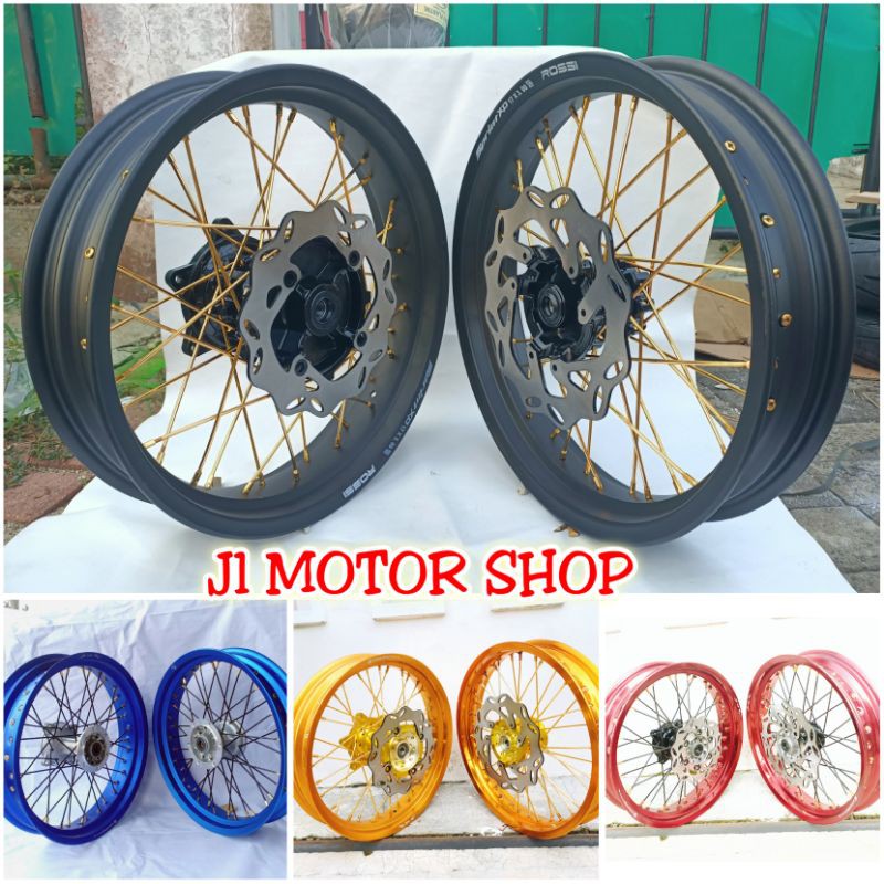 Wheelset Velg Supermoto Super Moto CRF 150 L CRF150 L WR 155 WR155 Pakai Tromol ORI pnp Free Cakram