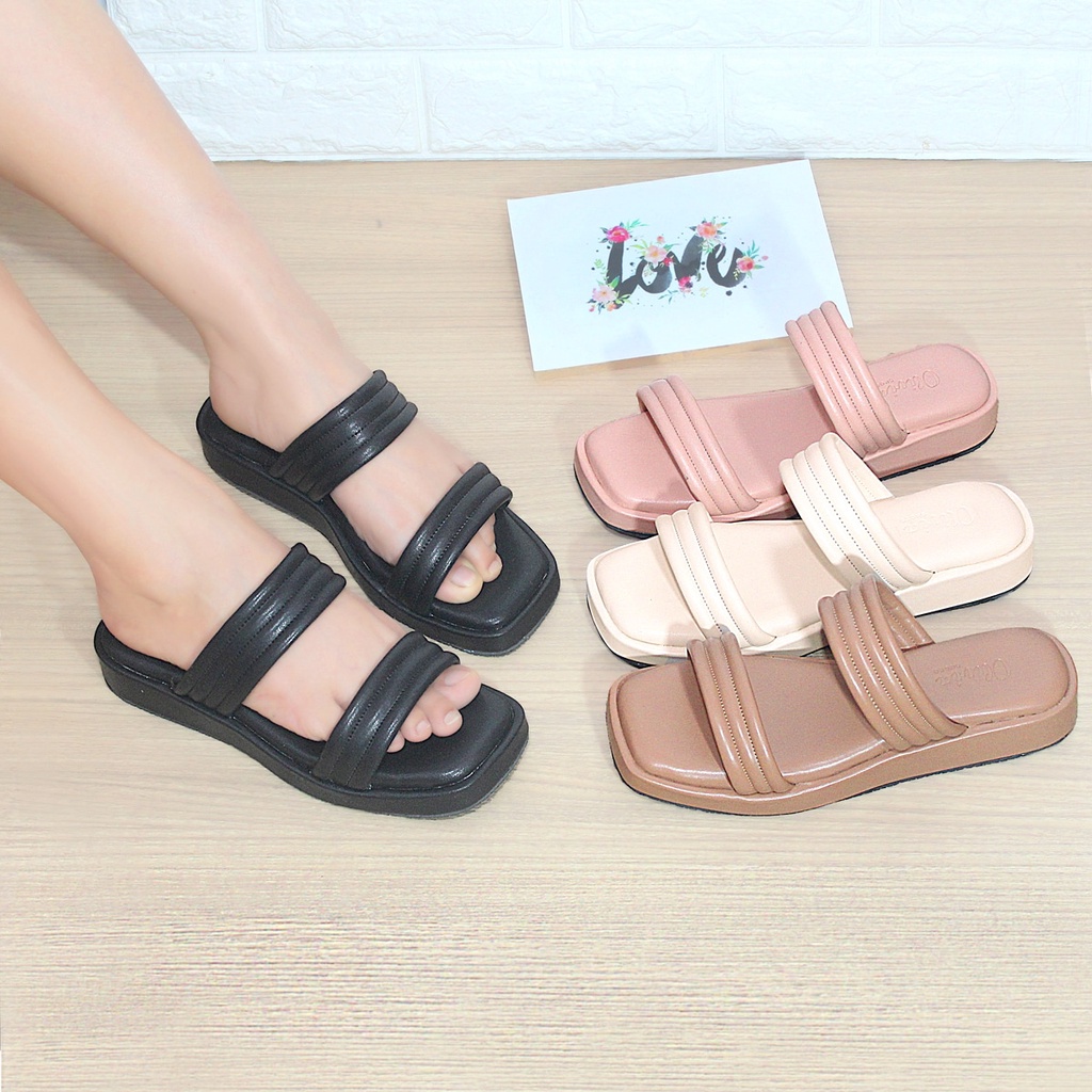 Sandal wanita korean terbaru platform puffy ban 2 - Joyce 02