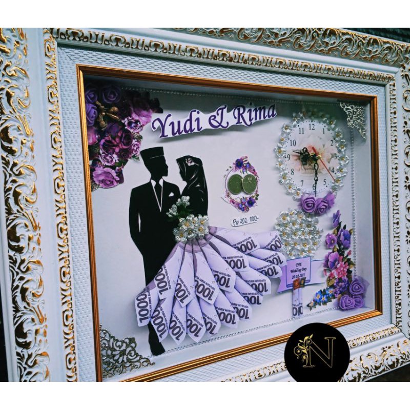 READY TERMURAH Custom Mahar tema ungu / Frame mahar ungu / Mahar Murah