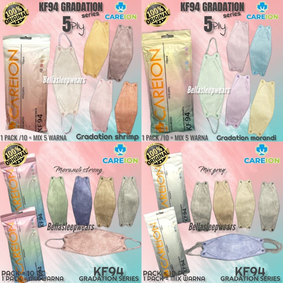 MASKER KF94  WEMASK WEMAZE FILTCARE CAREION CCARE CAREINDO 4PLY ( PACK ISI 10 PC ) - KF94 ORIGINAL KOREA