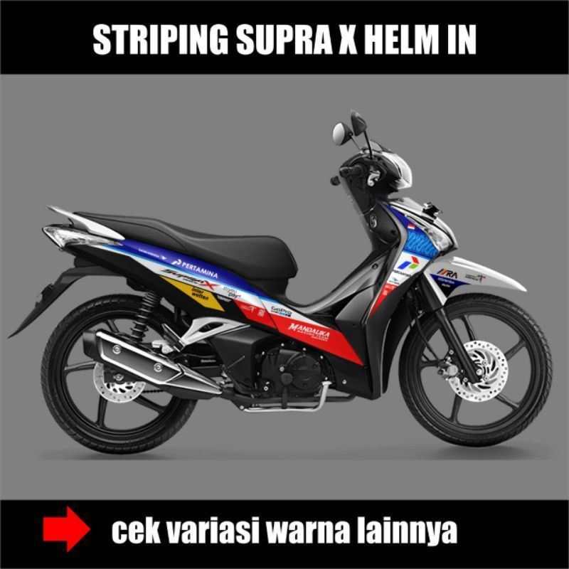 Sticker Decal Striping Honda Supra X HELM IN Sticker Variasi List Body Supra X HELM IN Motip Mandali