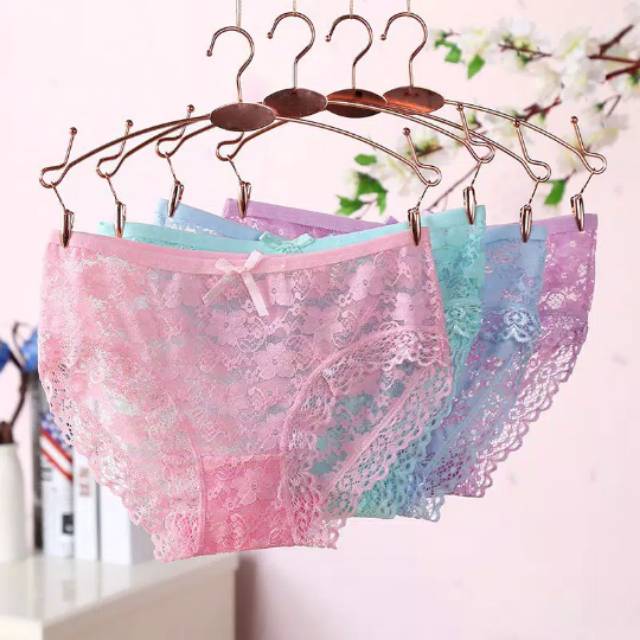 CD celana dalam wanita transparan renda