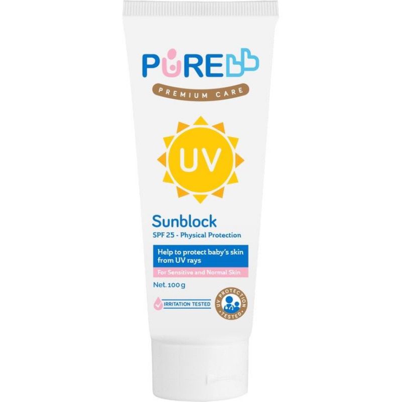 Pure Baby Sunblock Sun Blok Sunscreen SPF25 100gr - Krim Pelindung Sinar UV Matahari
