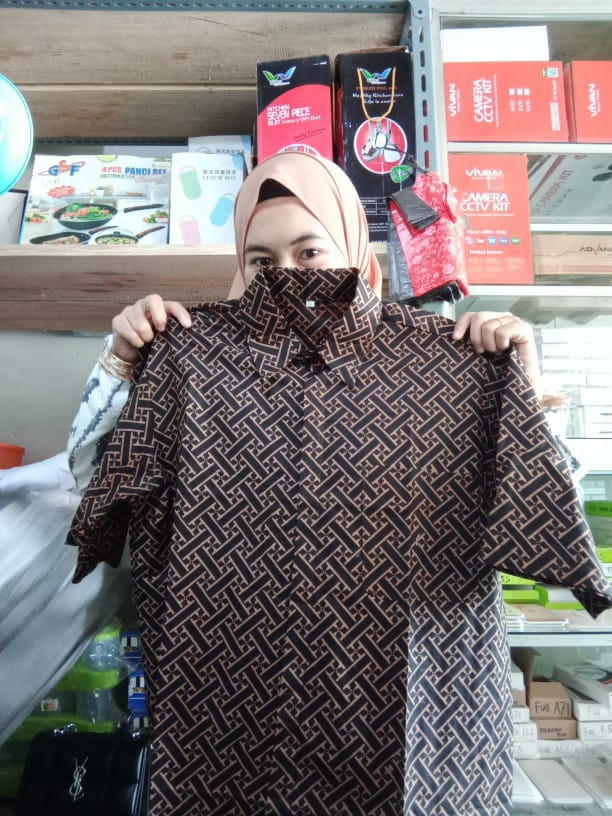 Bswart Batik Hrb026 Kenongo Hem Pendek Padi Pekalongan M L Xl Batik Pria Murah Modern Grosir