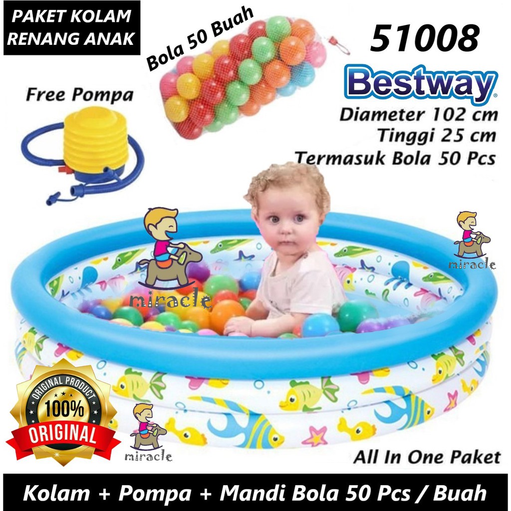 Jual Bestway - Kolam Renang Mandi Bola Bestway Coral Kids Pool 51008 ...