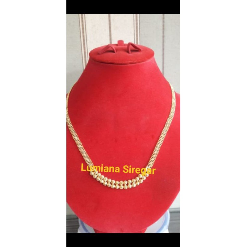 Perhiasan Set Model Matahari 60 gr Kalung Gelang Kerabu Cincin Mas LM London 24k 99,9% Lumiana Sireg