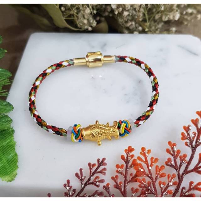MELDY SHOP - charm Gelang tali water proff ikan koi HOCKEY rejeki emas hongkong HK 24K 999 original 