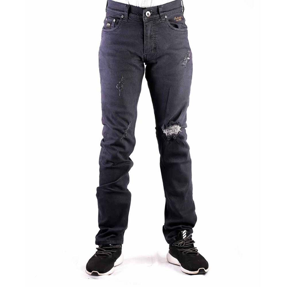 Celana Denim Hitam Ripped sobek EIght Ori