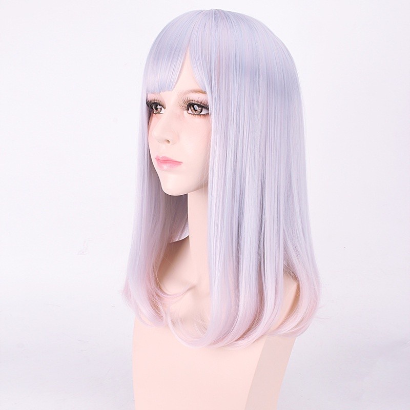 LOL-155 wig rambut palsu daily lolita cosplay pastel pink ungu bob