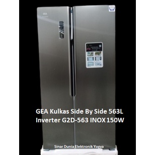 GEA Kulkas Side By Side 563 Liter Inverter G2D-563 INOX 150W G2D 563