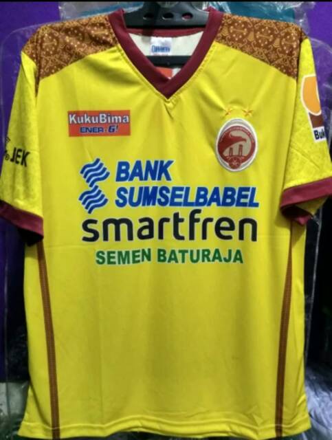 Jersey Sriwijaya 2018 Home Liga 1 Gojek Kuning Terbaru Printing Lokal