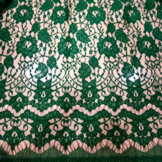 Brokat semi prancis/france hijau botol