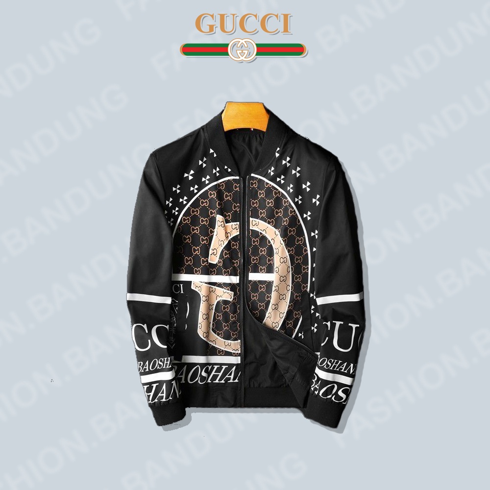 JAKET BOMBER PRIA BRANDED GUCCI PREMIUM (GUCCY 11 )