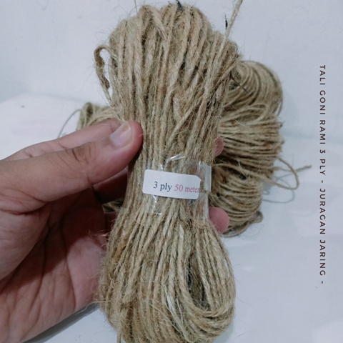 

Tali Rami Tali Goni Jute Sisal Vintage 3ply 3 mm Kemasan 50 meter