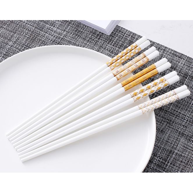 H 691 SUMPIT KERAMIK UNIK CLASSIC LES EMAS POLOS PUTIH CHOPSTICK KEREN-3