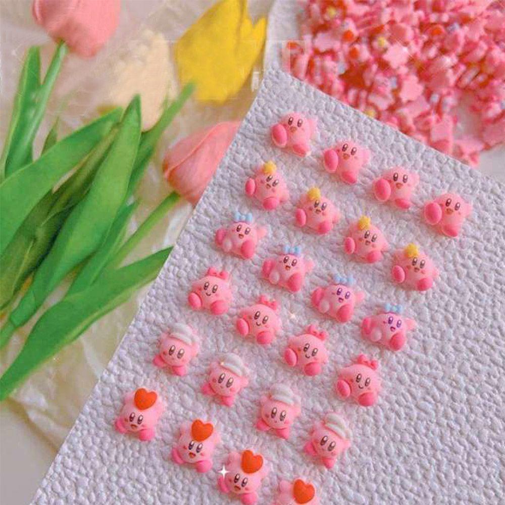 Agustin 3D Hiasan Kuku Kawaii Lucu Warna Pink DIY Aksesoris Tekan Pada Kuku Manicure Charms DIY Nail Art Dekorasi