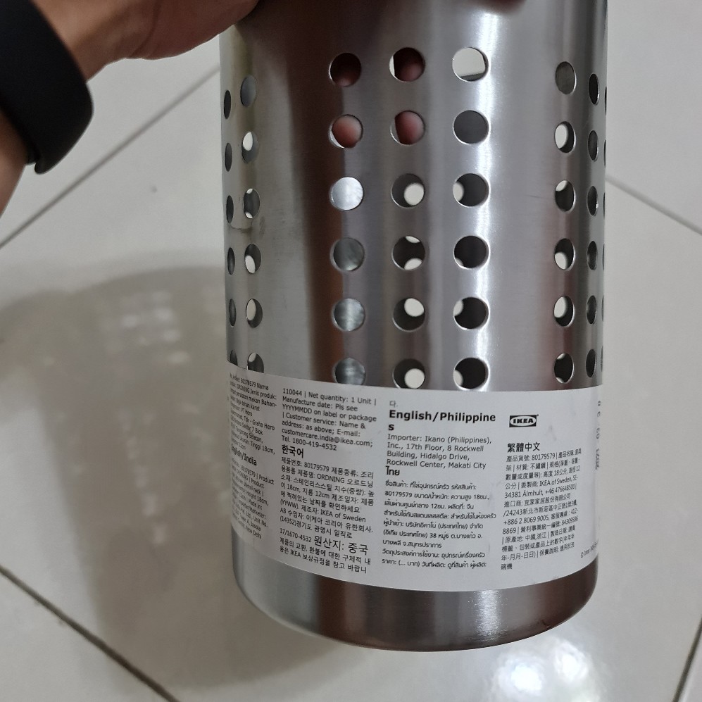 0rdn1ng Tempat Peralatan Dapur, Stainless Steel, 18 Cm