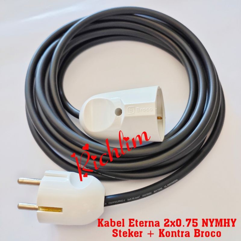 Kabel Sambungan Listrik/sambungan colokan listrik/steker Broco+kontra Broco kabel Eterna 2x0.75 mm²