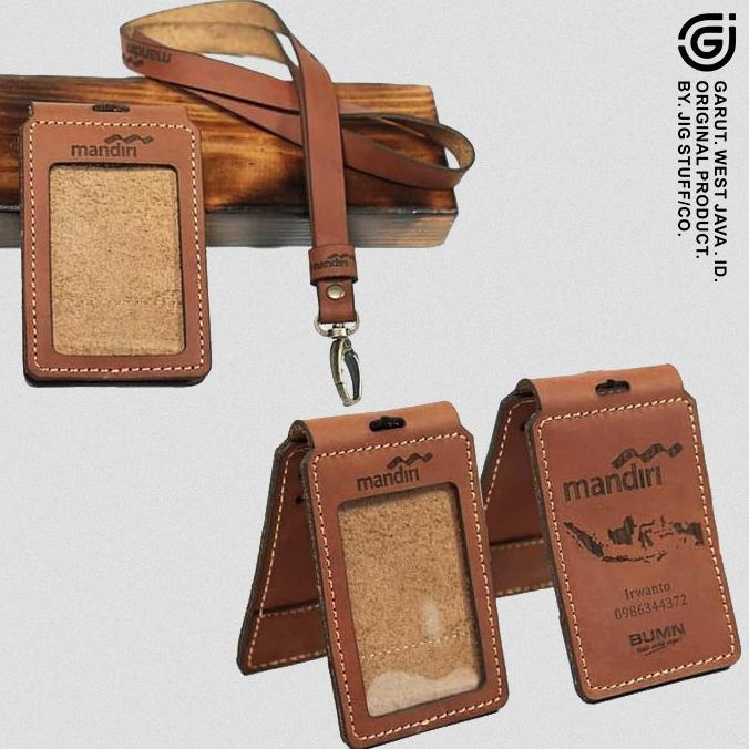 

BISA BAYAR DITEMPAT Gantungan ID card holder name tag Kulit sapi asli COSTUM NAMA dan LOGO TERBATAS Kode 282