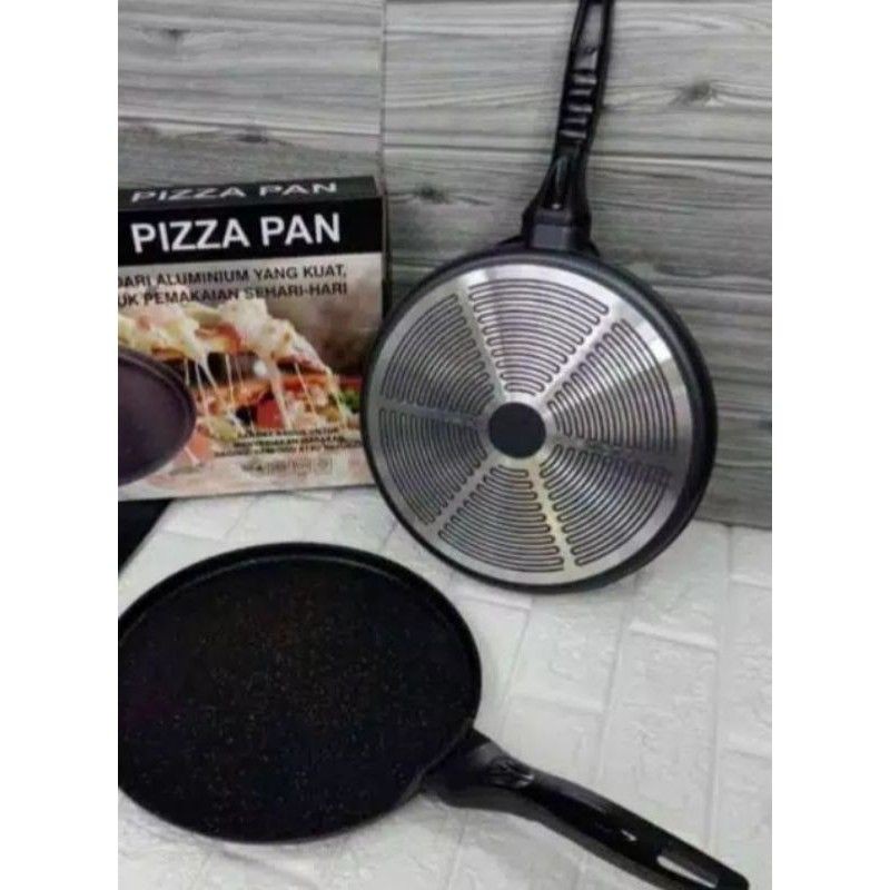 Panci , Teflon , Wajan , BBQ , CREPE PIZZA , Martabak , GRILL PAN MARBLE  , 30CM