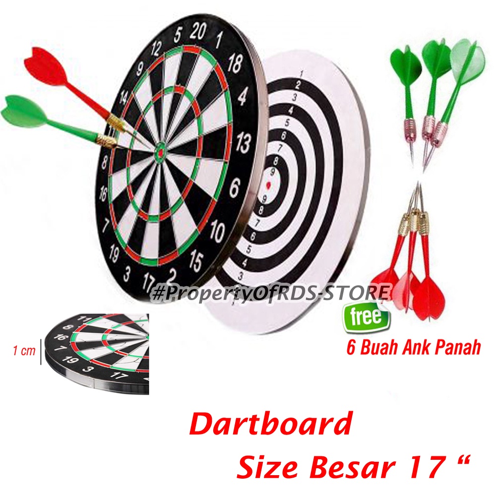 Jual DART GAME BESAR 17 Inch / Papan Dart Board Besar Ukuran 43 Cm ...