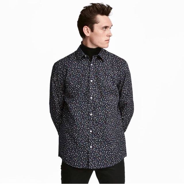 H&M MEN EASY IRON SLIM SHIRT KEMEJA PRIA TERMURAH