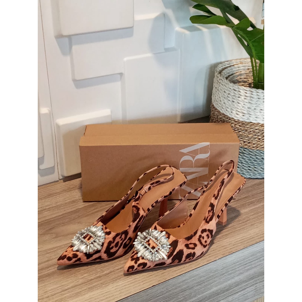 SANDAL HEELS WANITA IMPORT FASHION / ZARA 8632 LEOPARD HEELS