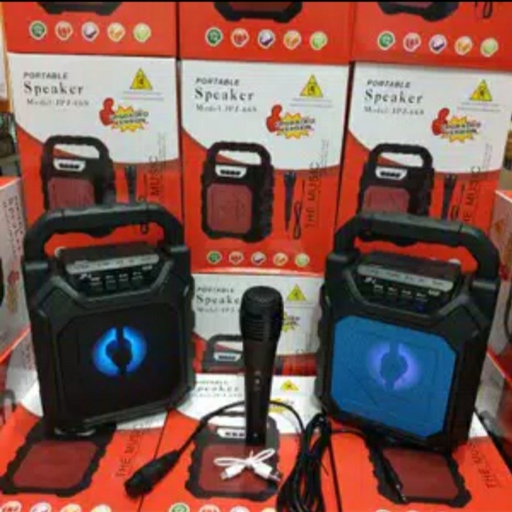 SPEAKER BLUETOOTH PORTABEL JPJ-668 FREE MIC KAROKE COLOKAN KECIL