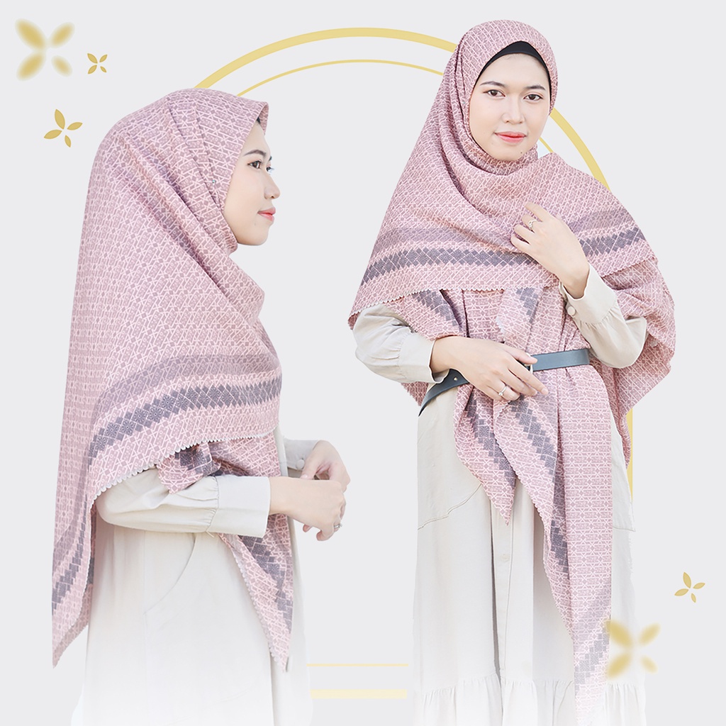 Hijab Jumbo | Kerudung Segi Empat Motif | Jilbab Syar'i Raqeema Series