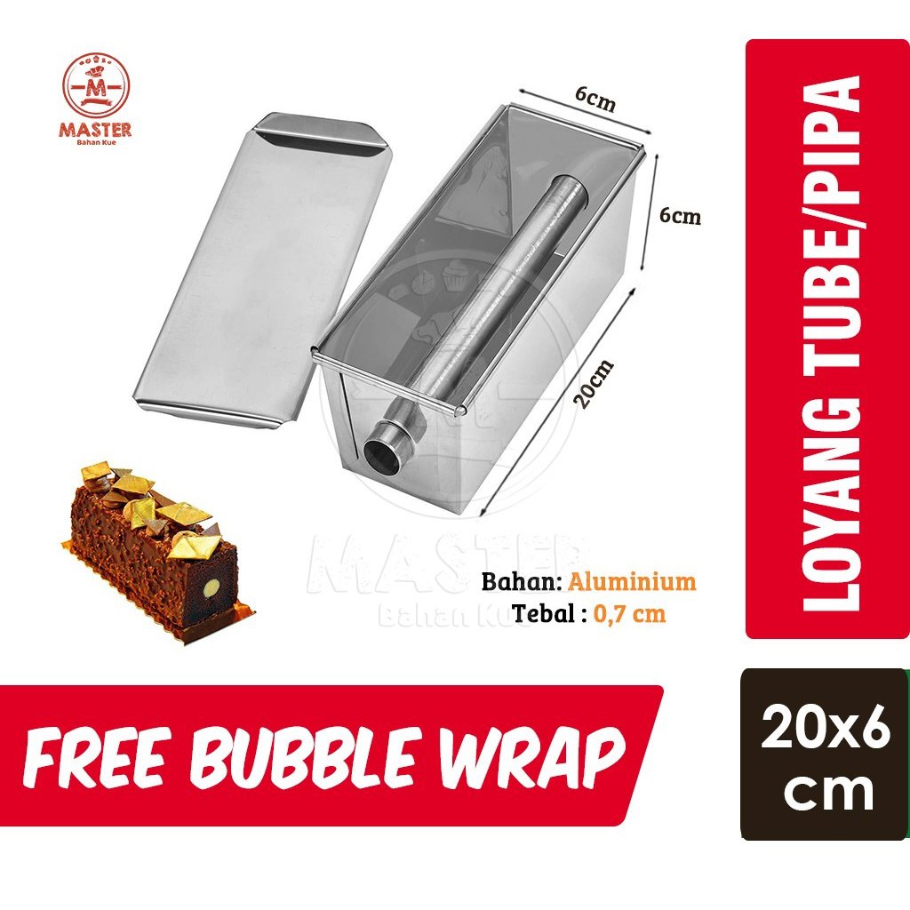 Loyang Puding / Loyang Pipa Tube Persegi Panjang 20x6x6cm [per 1 pcs]