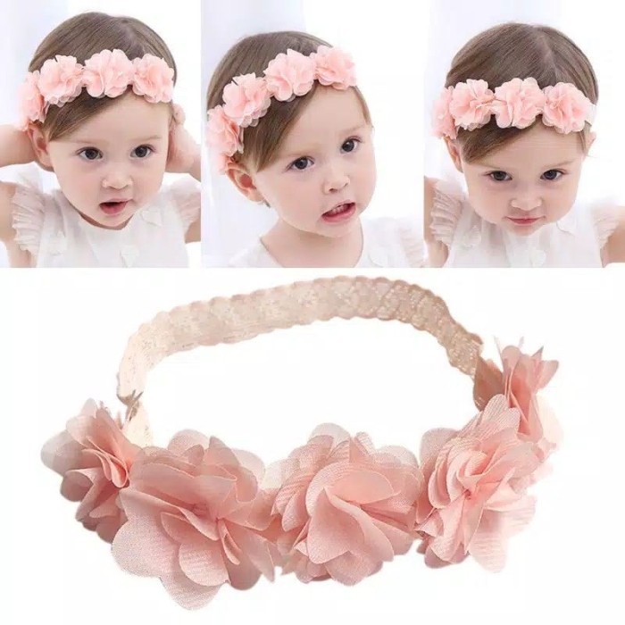 Bandana anak bayi newborn Headband baby flower Bando bayi Pita bayi balita melar import