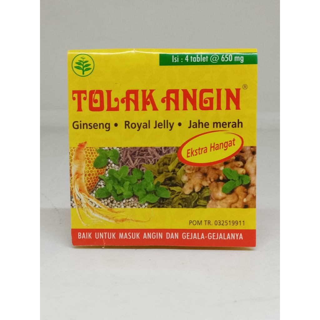 TOLAK ANGIN TABLET STRIP 4 Tab Ekstra Hangat - Obat Herbal Masuk Angin Kembung Mual