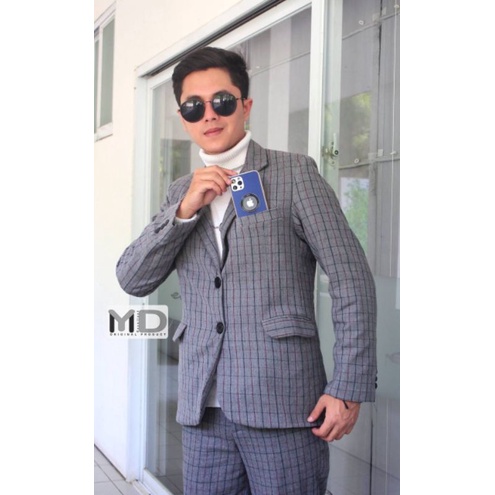 Setelan Jas Pria kotak-kotak / blazer keren motif korean style casual formal