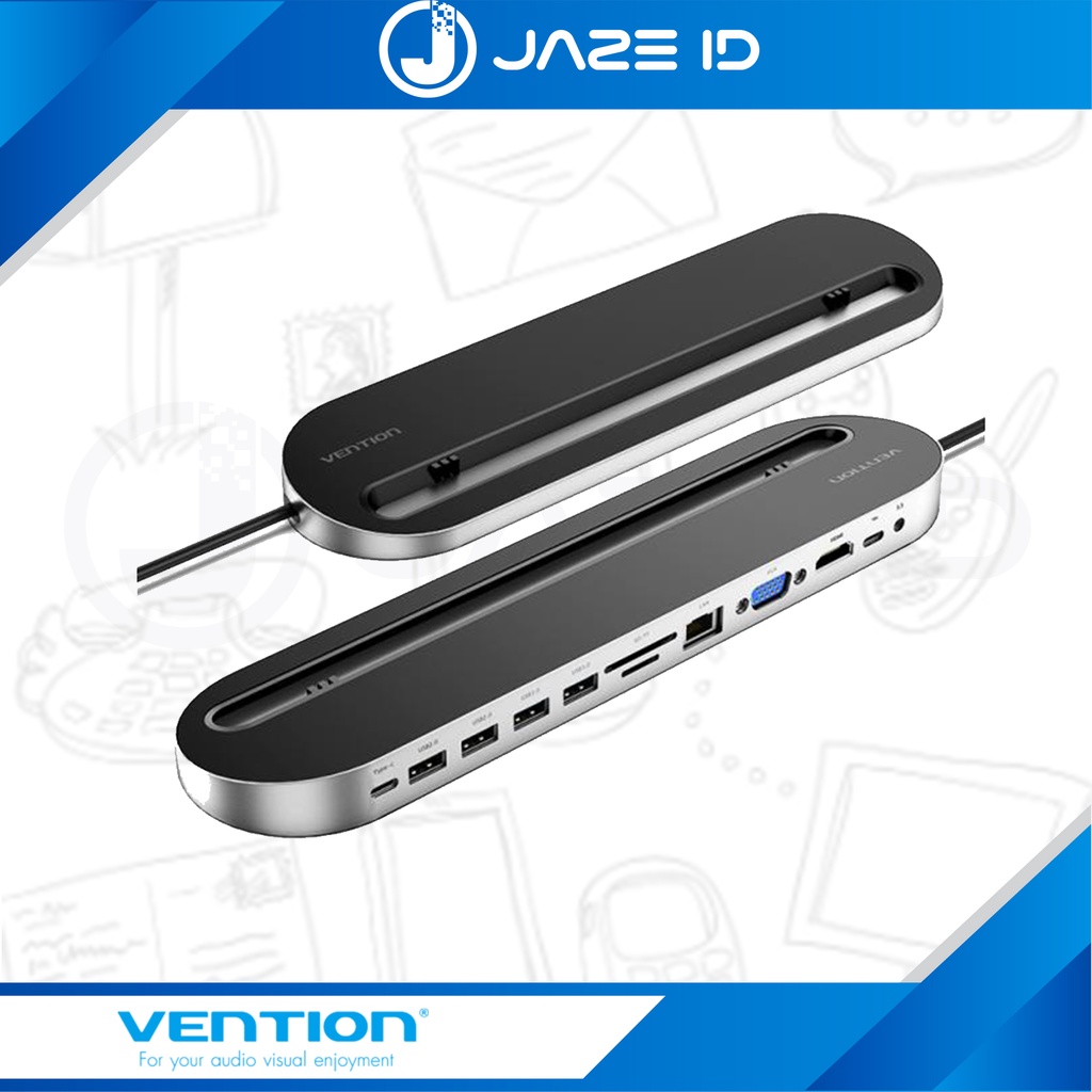 Vention Multiport Horizontal Docking Usb Type C 3.1 HDMI VGA PD RJ45 T