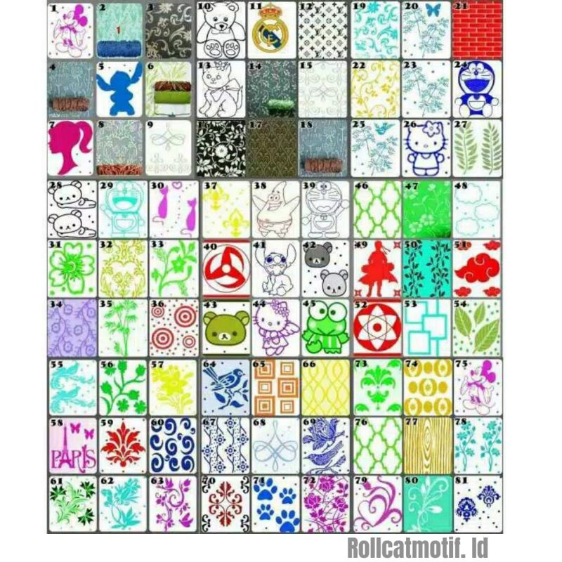 Roll cat motif wallpaper dinding (hanya motif saja)